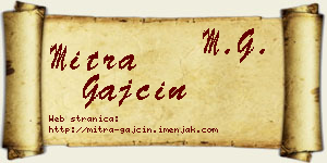 Mitra Gajčin vizit kartica